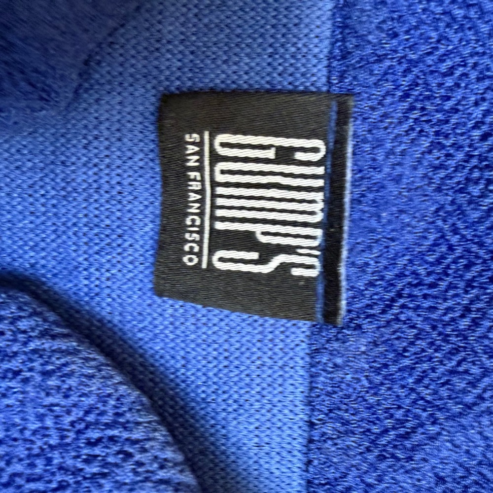 Vtg GUMPS Royal Blue Textured Button Up 3/4 Sleeve stretch Women Medium - Picture 6 of 6